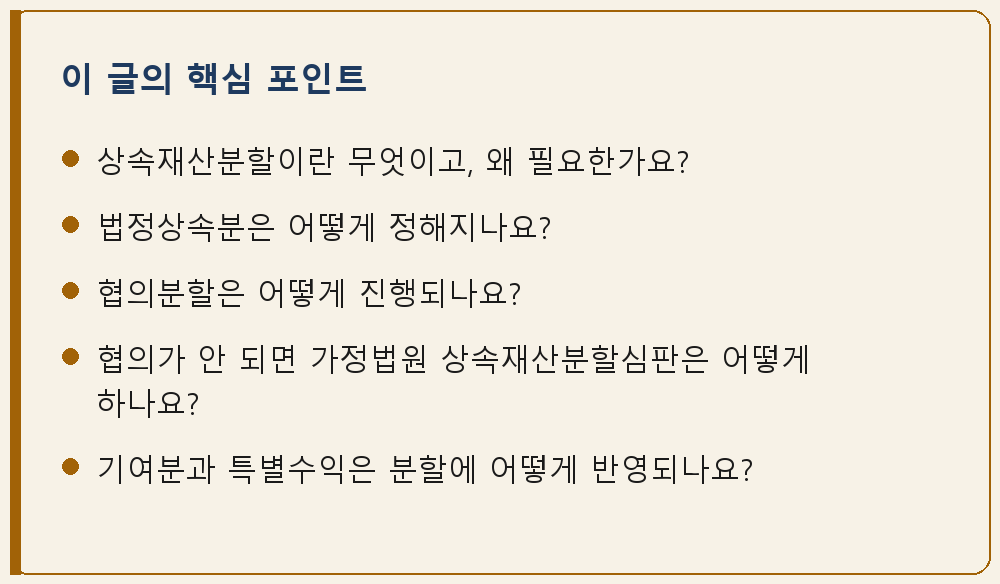 상속 관련 이 글의 핵심 포인트 요약 이미지