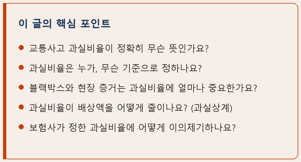 교통사고 관련 이 글의 핵심 포인트 요약 이미지