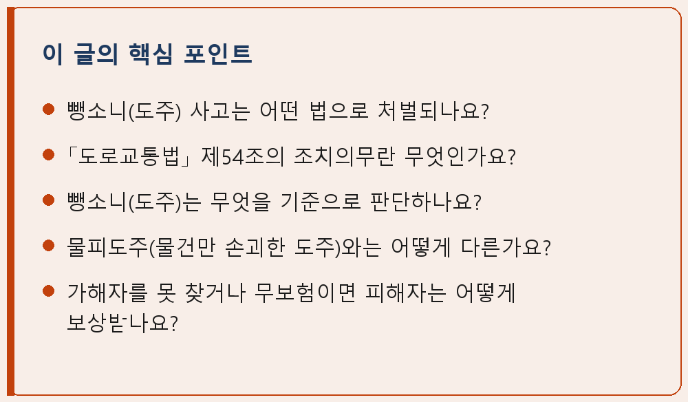 교통사고 관련 이 글의 핵심 포인트 요약 이미지