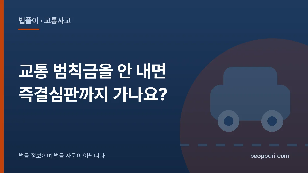 교통 범칙금을 안 내면 즉결심판까지 가나요? 대표 이미지