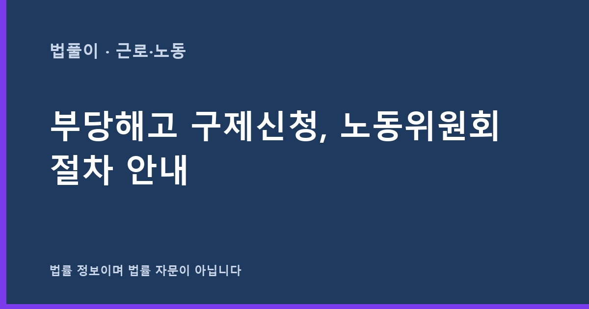 부당해고 구제신청, 노동위원회 절차 안내 대표 이미지